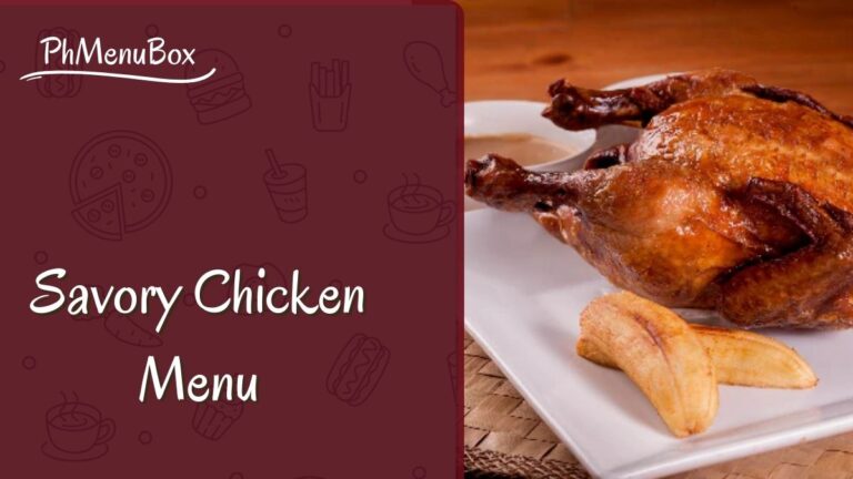 Savory Chicken Menu