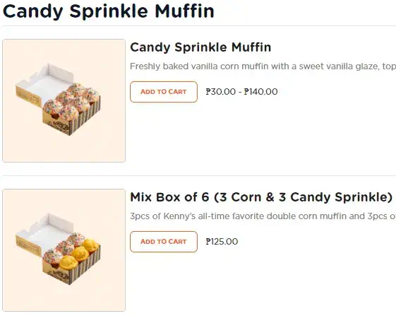 Candy Sprinkle Muffin Menu Price