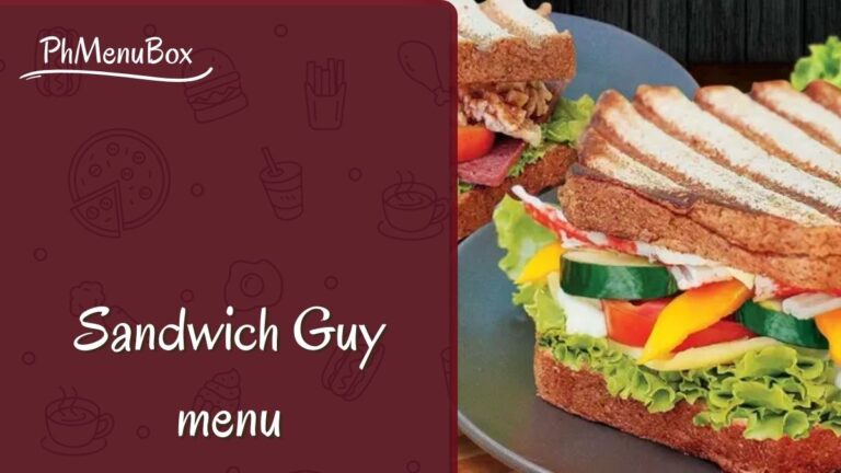 Sandwich Guy menu