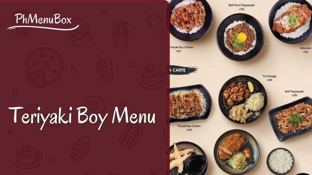 Teriyaki Boy Menu