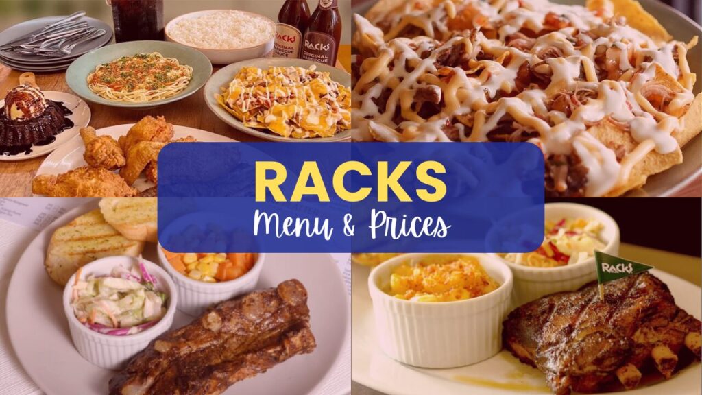 Racks Prices Sensational Starters Menu