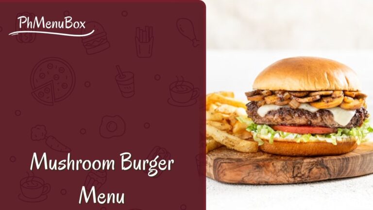 Mushroom Burger Menu