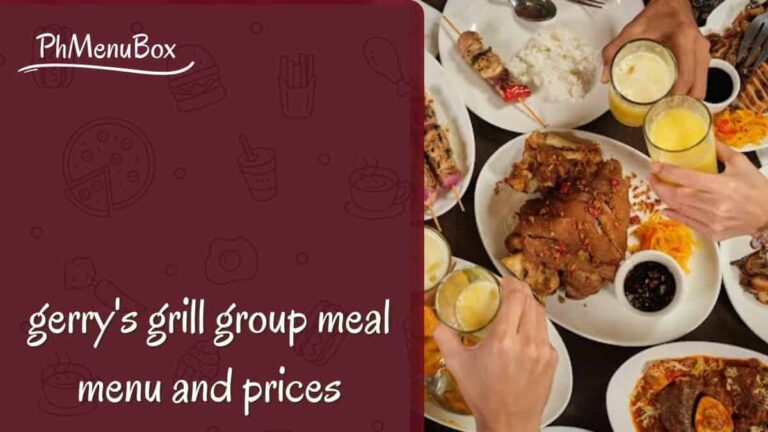 gerry's grill group meal menu and prices