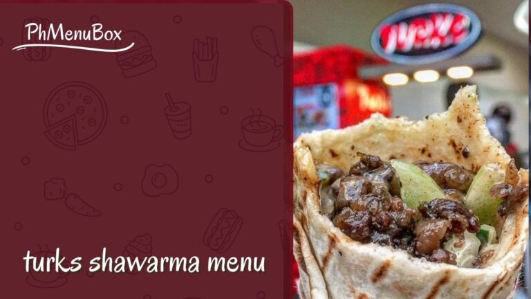 turks shawarma menu