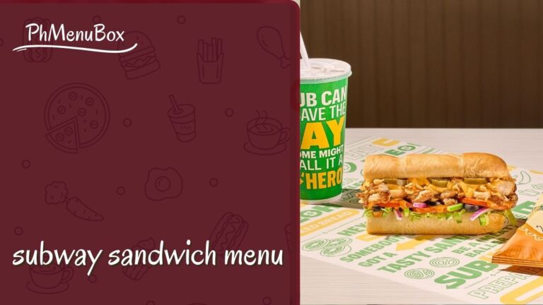 subway sandwich menu